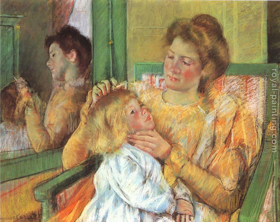 Mary Cassatt : Mother Combing Her Child's Hair